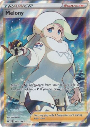 Pokemon Card - Chilling Reign 195/198 - MELONY (Full Art rare holo