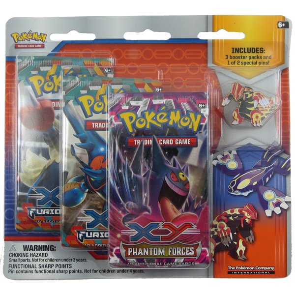 Pokemon Cards - XY Blister 3 Packs with Pin - PRIMAL GROUDON (Mint ...