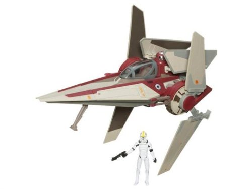 Star Wars - 2008 Clone Wars - Vehicle Figure - V-Wing Starfighter w/V ...