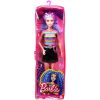 Mattel - Barbie FASHIONISTAS DOLL #170 (Rainbow Striped Top & Black Skirt & More) GRB61