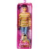 Mattel - Barbie FASHIONISTAS KEN DOLL #175 (Brunette, Striped Long Sleeve Shirt) GRB91 (Mint)