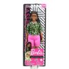 Mattel - Barbie FASHIONISTAS DOLL #144 (Braided Brunette Hair, Neon Green Animal Print Top) GYB00