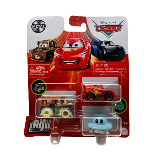 Mattel Disney Pixar Cars Metal Mini Racers - 3-PACK (McQueen, UFM Mater ...