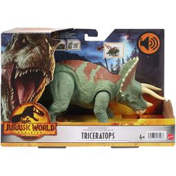 Mattel - Jurassic World Dominion Roar Strikers Figure - TRICERATOPS (13 inches long) HDX34 (Mint)