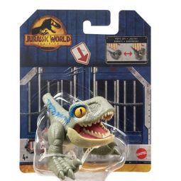 Mattel - Jurassic World Dominion Wild Pop Ups Figure - VELOCIRAPTOR 'BLUE' (2 inch) HFR14 (Mint)