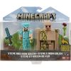 Mattel - Minecraft Articulated Action Figures - DIAMOND STEVE & IRON GOLEM (HFC35) (Mint)