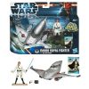 Star Wars - 2012 Legacy - Deluxe Figure - Naboo Royal Fighter w/Obi-Wan Kenobi (New & Mint)