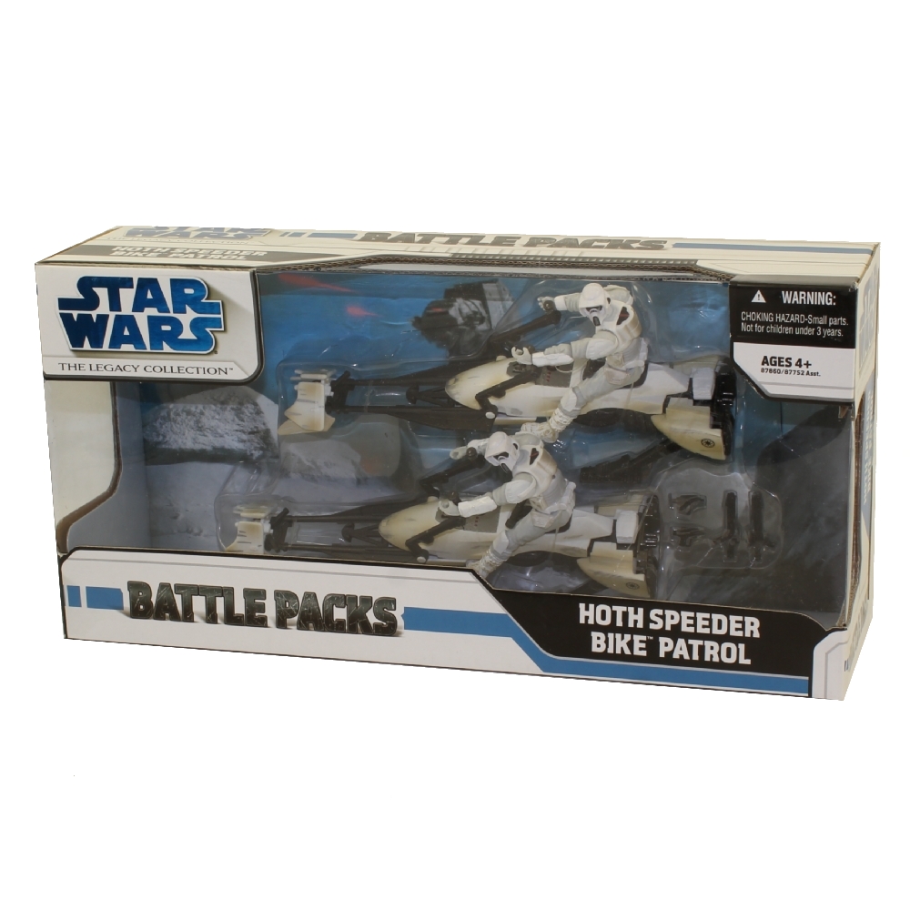 Star Wars Action Figure Set - Battle Packs - HOTH SPEEDER BIKE PATROL (2  Troopers & 2 Bikes) (Mint)