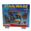 Star Wars Playskool Action Figure Set - FAST THROUGH THE FOREST (Luke, Wicket, Trooper & 2 Speeders)