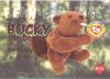 TY Beanie Babies BBOC Card - Series 1 Birthday (RED) - BUCKY the Beaver (Mint)