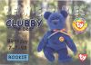 TY Beanie Babies BBOC Card - Series 1 Birthday (BLUE) - CLUBBY the Bear (Rookie) (Mint)
