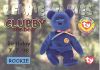 TY Beanie Babies BBOC Card - Series 1 Birthday (RED) - CLUBBY the Bear (Rookie) (Mint)