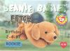 TY Beanie Babies BBOC Card - Series 1 Birthday (GOLD) - FETCH the Golden Retriever (Rookie) (Mint)