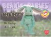 TY Beanie Babies BBOC Card - Series 1 Birthday (GOLD) - HIPPITY the Mint Bunny (Mint)