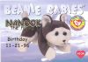 TY Beanie Babies BBOC Card - Series 1 Birthday (GOLD) - NANOOK the Husky (Mint)