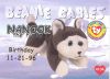 TY Beanie Babies BBOC Card - Series 1 Birthday (SILVER) - NANOOK the Husky (Mint)