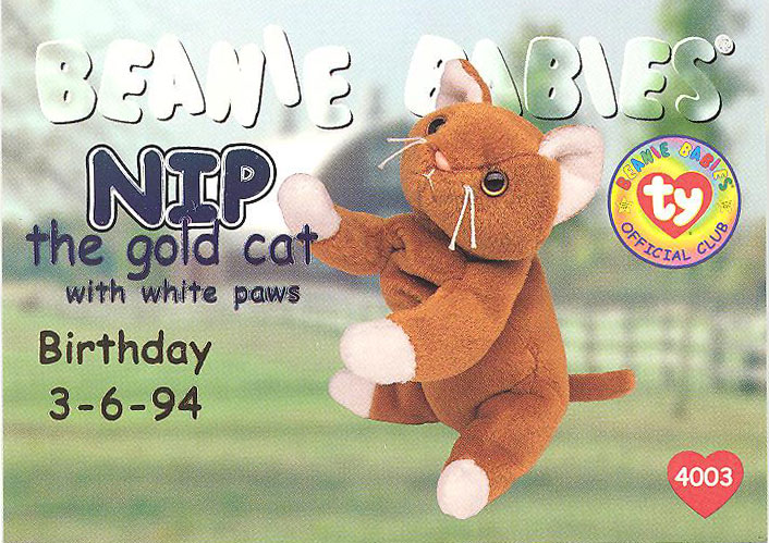 TY Beanie Babies BBOC Card Series 1 Birthday BLUE NIP the Gold Cat Mint Sell2BBNovelties Sell TY Beanie Babies Action Figures Barbies Cards Toys selling online