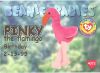 TY Beanie Babies BBOC Card - Series 1 Birthday (GOLD) - PINKY the Flamingo (Mint)