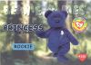 TY Beanie Babies BBOC Card - Series 1 (BLUE) - PRINCESS the Bear (Rookie) (Mint)