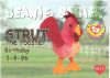 TY Beanie Babies BBOC Card - Series 1 Birthday (GOLD) - STRUT the Rooster (Mint)