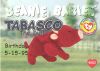 TY Beanie Babies BBOC Card - Series 1 Birthday (SILVER) - TABASCO the Bull (Mint)