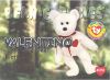 TY Beanie Babies BBOC Card - Series 1 Birthday (SILVER) - VALENTINO the Bear (Mint)