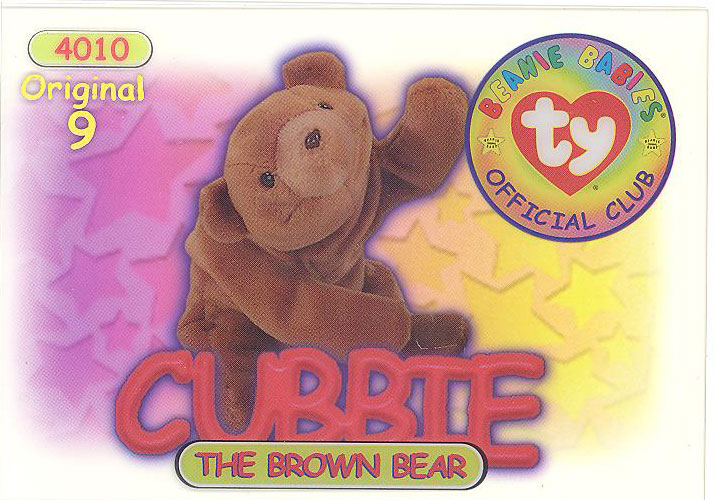 TY Beanie Babies BBOC Card - Series 1 Original 9 (GOLD) - CUBBIE the ...