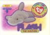 TY Beanie Babies BBOC Card - Series 1 Original 9 (BLUE) - FLASH the Dolphin (Mint)