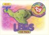 TY Beanie Babies BBOC Card - Series 1 Original 9 (BLUE) - LEGS the Frog (Mint)