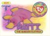 TY Beanie Babies BBOC Card - Series 1 Original 9 (BLUE) - PATTI the Maroon Platypus (Mint)