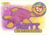 TY Beanie Babies BBOC Card - Series 1 Original 9 (GOLD) - PATTI the Maroon Platypus (Mint)