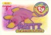 TY Beanie Babies BBOC Card - Series 1 Original 9 (RED) - PATTI the Maroon Platypus (Mint)