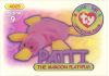 TY Beanie Babies BBOC Card - Series 1 Original 9 (SILVER) - PATTI the Maroon Platypus (Mint)