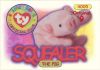 TY Beanie Babies BBOC Card - Series 1 Original 9 (RED) - SQUEALER the Pig (Mint)