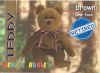 TY Beanie Babies BBOC Card - Series 1 Retired (BLUE) - TEDDY BROWN NEW FACE (Mint)