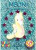 TY Beanie Babies BBOC Card - Series 3 Wild (MAGENTA) - NEON the Seahorse (Mint)