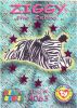 TY Beanie Babies BBOC Card - Series 3 Wild (MAGENTA) - ZIGGY the Zebra (Mint)