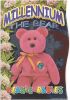 TY Beanie Babies BBOC Card - Series 4 - Beanie/Buddy Left (PURPLE) - MILLENNIUM the Bear (Mint)