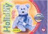 TY Beanie Babies BBOC Card - Series 4 Birthday (PURPLE) - 1999 HOLIDAY TEDDY (Mint)