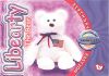 TY Beanie Babies BBOC Card - Series 4 Birthday (PURPLE) - LIBEARTY the Bear (Mint)