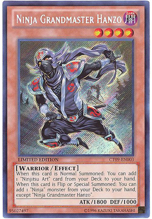 Yu-Gi-Oh Card - CT09-EN003 - NINJA GRANDMASTER HANZO (secret rare holo ...