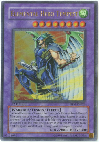 Yu-Gi-Oh Card - EEN-EN034 - ELEMENTAL HERO TEMPEST (ultra rare holo ...