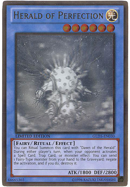 Yu-Gi-Oh Card - GLD5-EN030 - HERALD OF PERFECTION (ghost