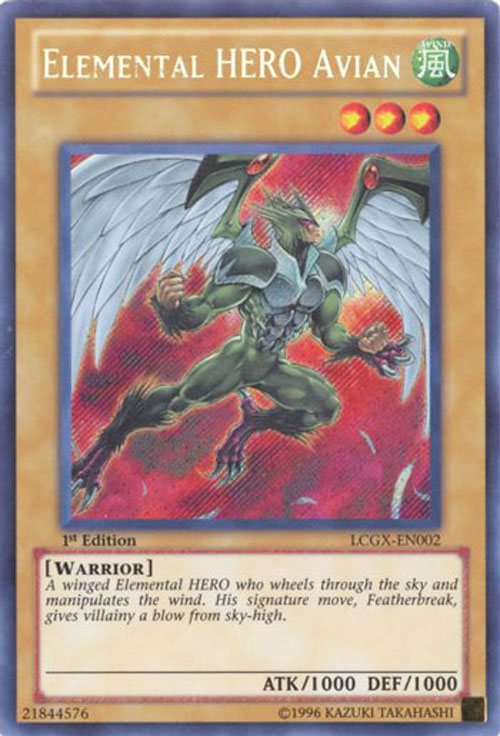 Yu-Gi-Oh Card - LCGX-EN002 - ELEMENTAL HERO AVIAN (secret rare holo ...