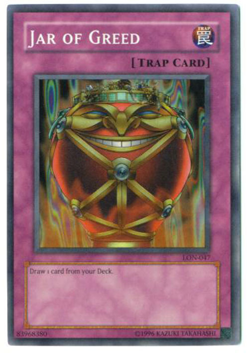 Yu-Gi-Oh Card - LON-047 - JAR OF GREED (super rare holo) (Mint ...