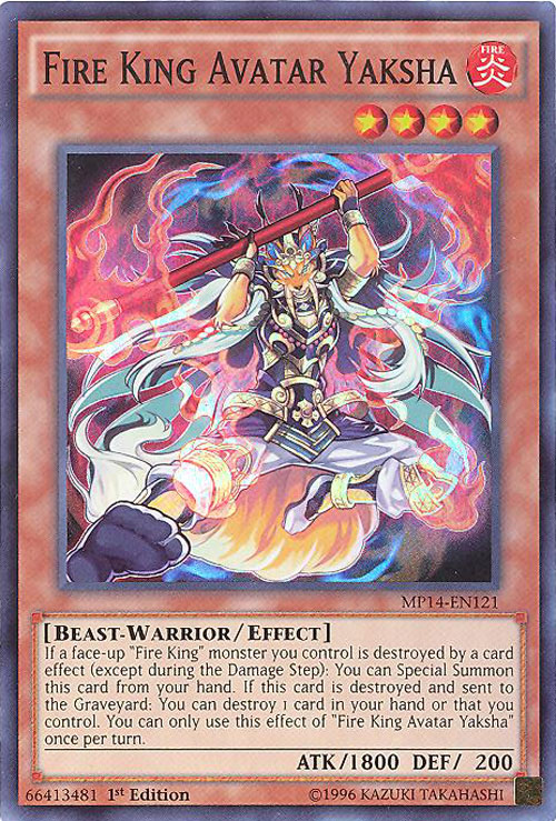 Yu-Gi-Oh Card - MP14-EN121 - FIRE KING AVATAR YAKSHA (super rare holo ...