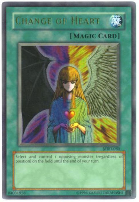 Yu-Gi-Oh Card - MRD-060 - CHANGE OF HEART (ultra rare holo) (Mint