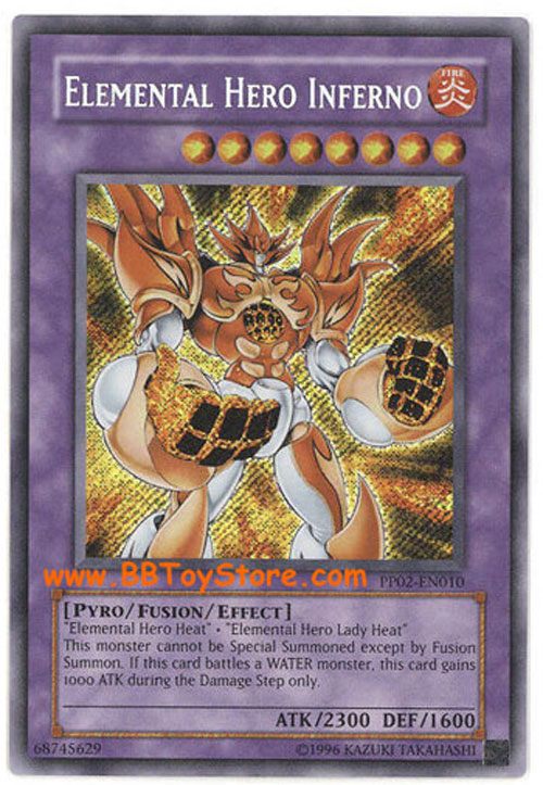 Yu-gi-oh Card - Pp02-en010 - Elemental Hero Inferno (secret Rare Holo 