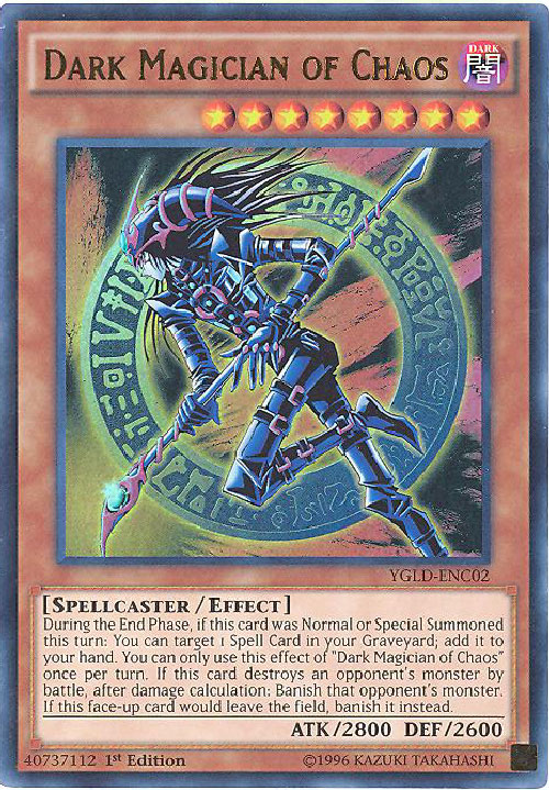 Yu-Gi-Oh Card - YGLD-ENC02 - DARK MAGICIAN OF CHAOS (ultra rare holo ...